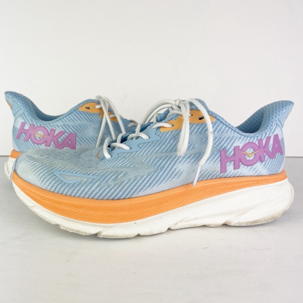 Hoka Clifton 9 Airy Blue Ice Water Vegan Women's Running Shoe Sneaker